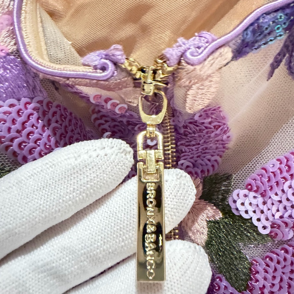 Bronx and Banco Lavender and Gold Embellished Sequin Dress - Picture 9 of 16
